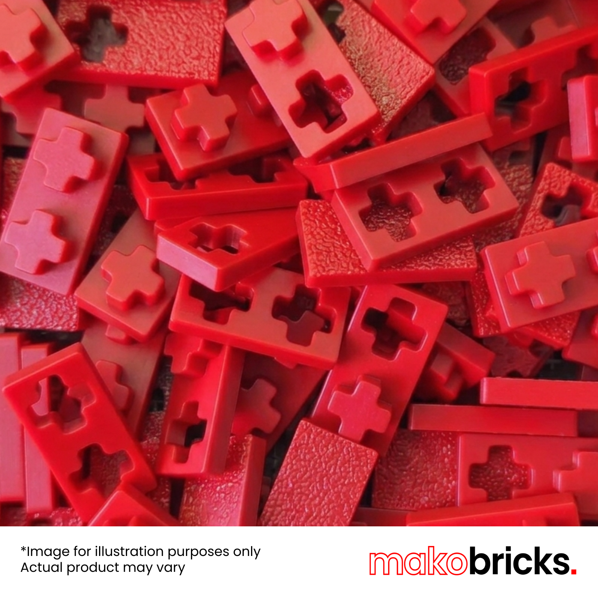 Classic Twin Red 100pcs - MAKOBRICKS - Building Bricks