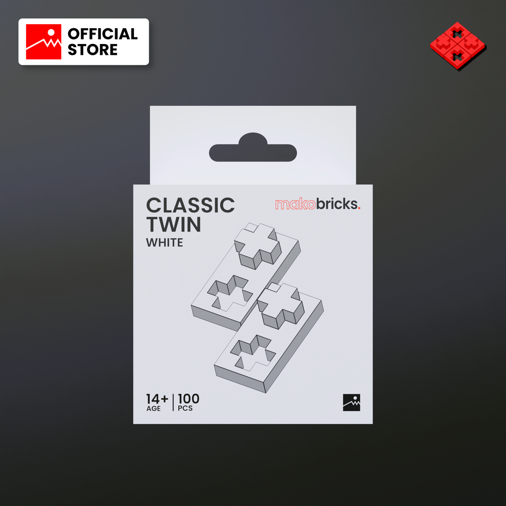 Classic Twin White 100pcs - MAKOBRICKS - Building Bricks