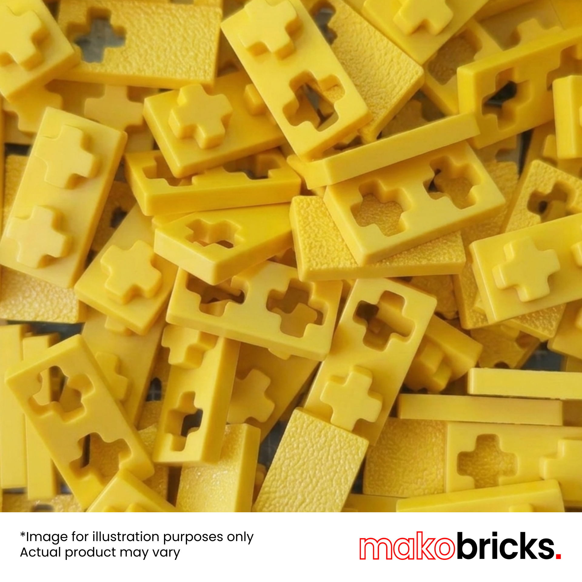 Classic Twin Yellow 100pcs - MAKOBRICKS - Building Bricks