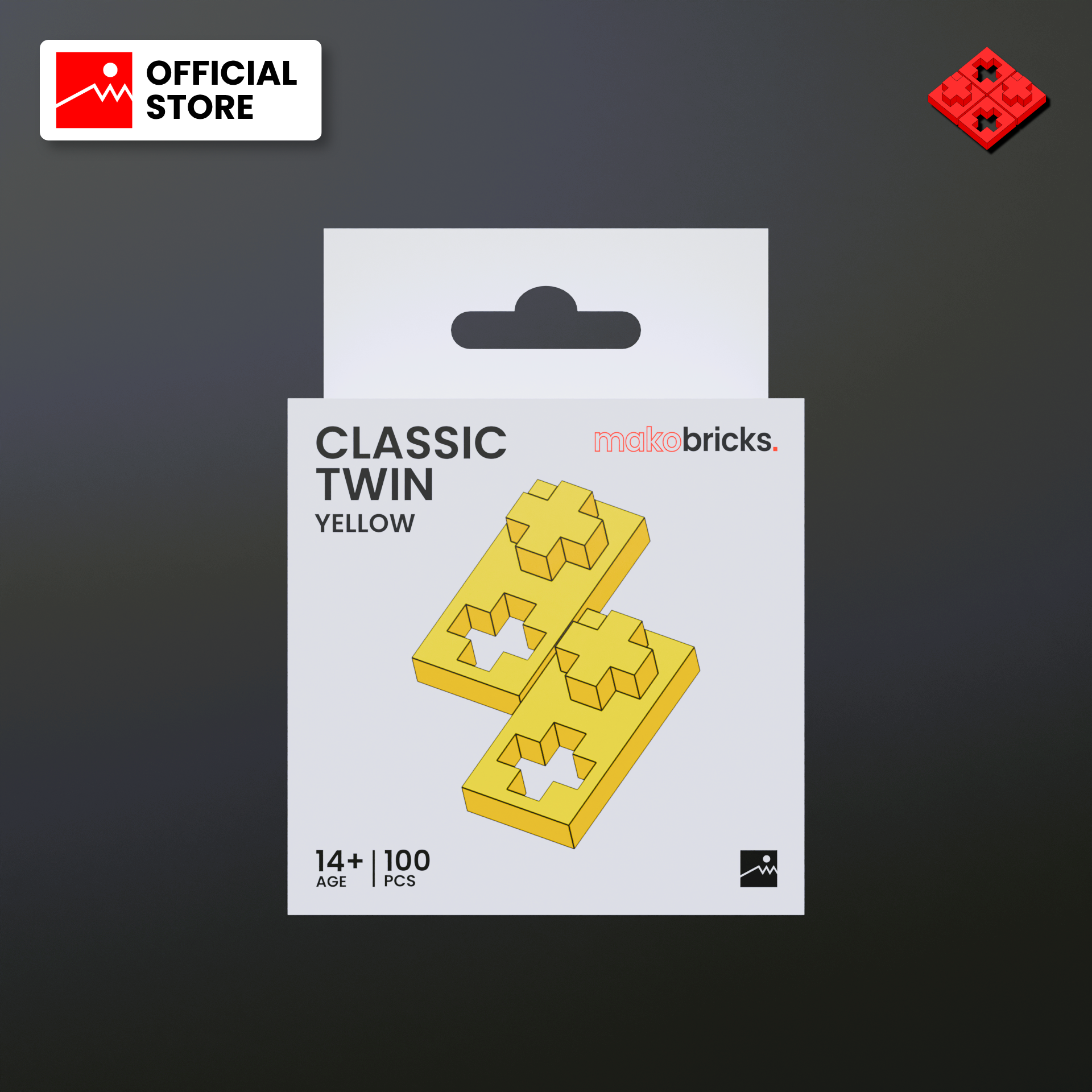 Classic Twin Yellow 100pcs - MAKOBRICKS - Building Bricks