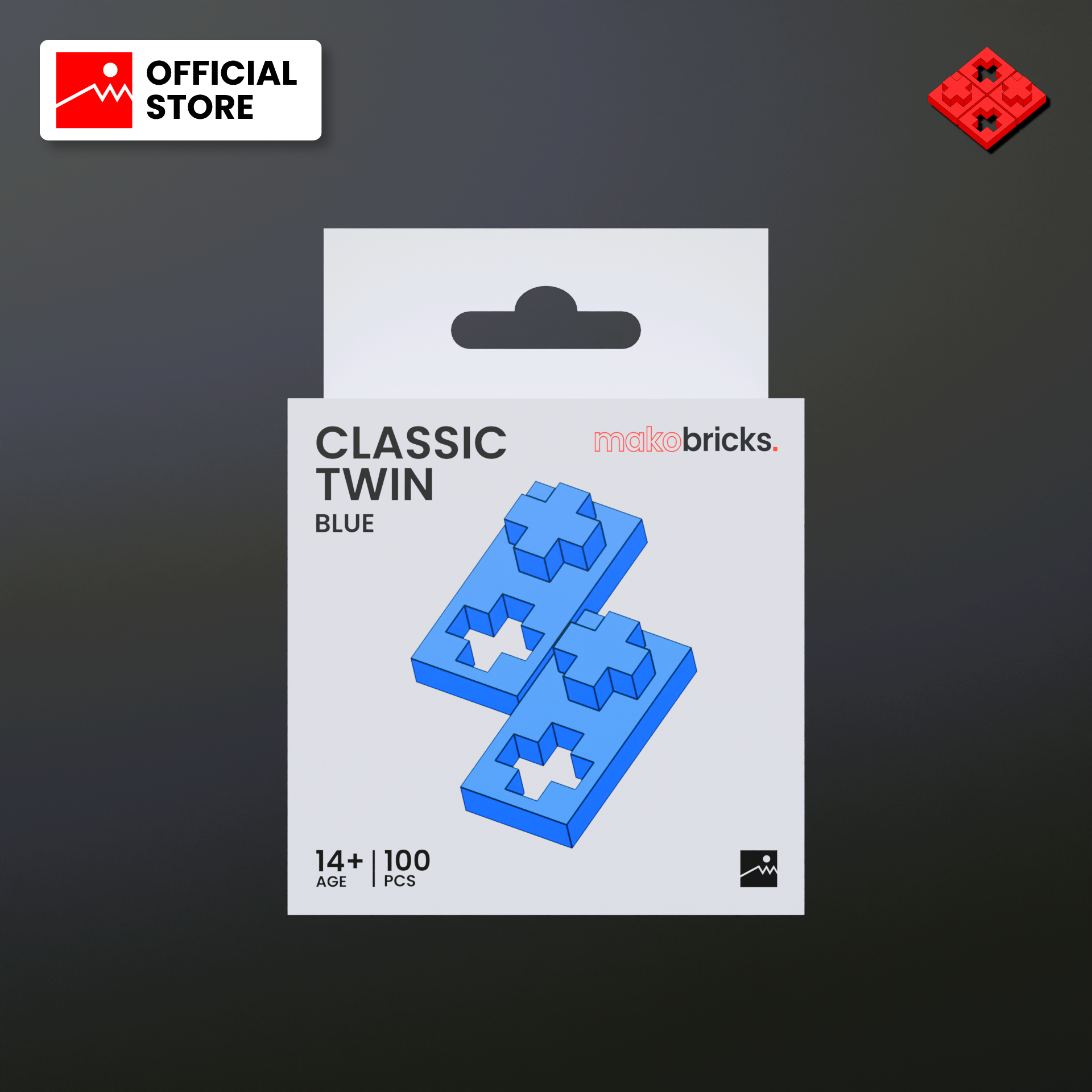 Classic Twin Blue 100pcs - MAKOBRICKS - Building Bricks