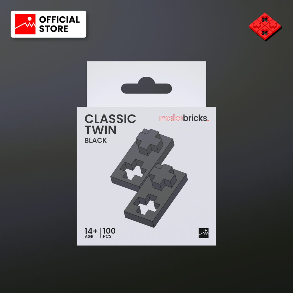 Classic Twin Black 100pcs - MAKOBRICKS - Building Bricks